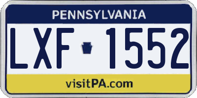 PA license plate LXF1552