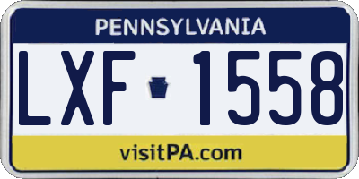 PA license plate LXF1558