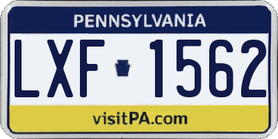 PA license plate LXF1562