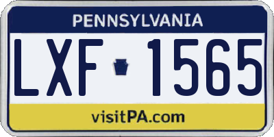 PA license plate LXF1565