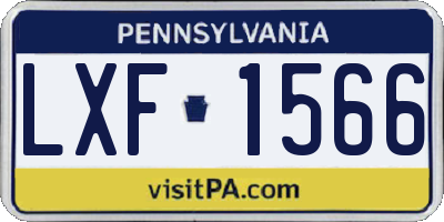 PA license plate LXF1566