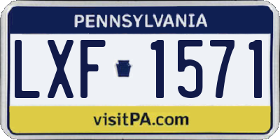 PA license plate LXF1571