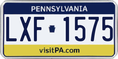 PA license plate LXF1575