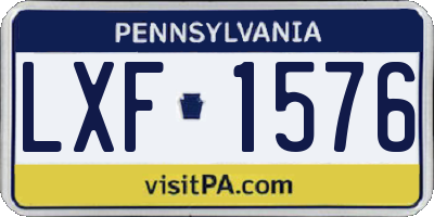 PA license plate LXF1576