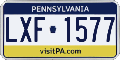 PA license plate LXF1577