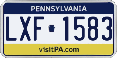PA license plate LXF1583