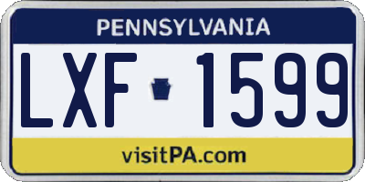 PA license plate LXF1599