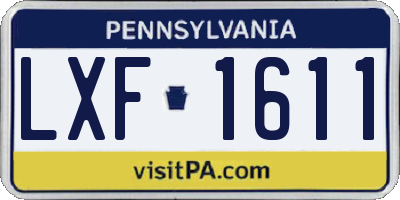 PA license plate LXF1611