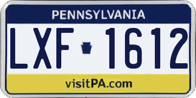 PA license plate LXF1612