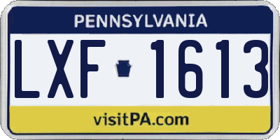 PA license plate LXF1613