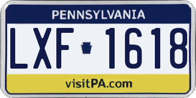 PA license plate LXF1618