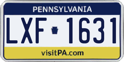 PA license plate LXF1631