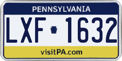 PA license plate LXF1632