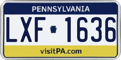 PA license plate LXF1636