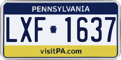PA license plate LXF1637
