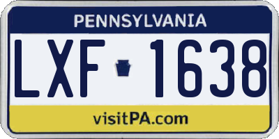 PA license plate LXF1638