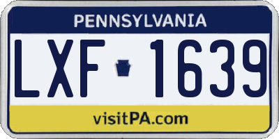 PA license plate LXF1639