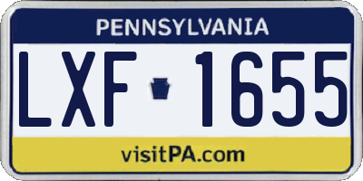 PA license plate LXF1655