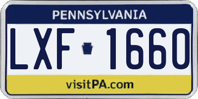 PA license plate LXF1660