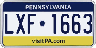 PA license plate LXF1663
