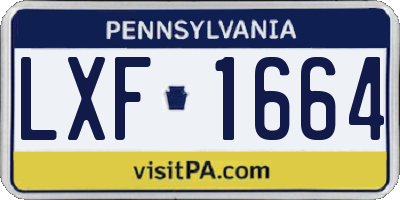 PA license plate LXF1664