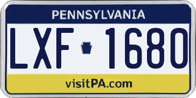 PA license plate LXF1680