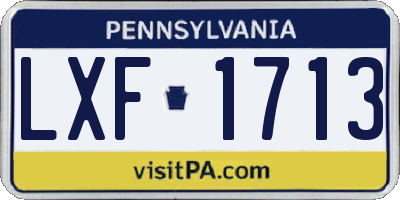 PA license plate LXF1713