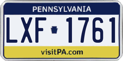 PA license plate LXF1761