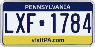 PA license plate LXF1784