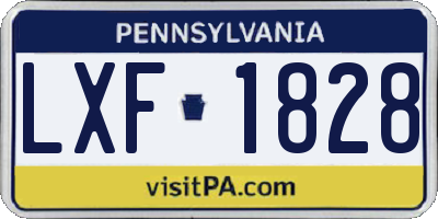 PA license plate LXF1828