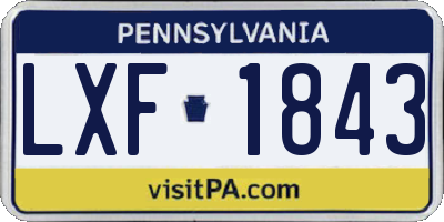 PA license plate LXF1843