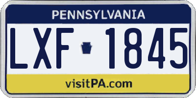 PA license plate LXF1845