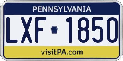 PA license plate LXF1850