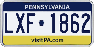 PA license plate LXF1862