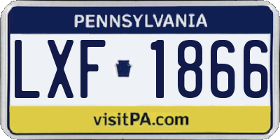 PA license plate LXF1866