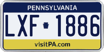 PA license plate LXF1886