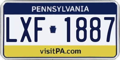 PA license plate LXF1887