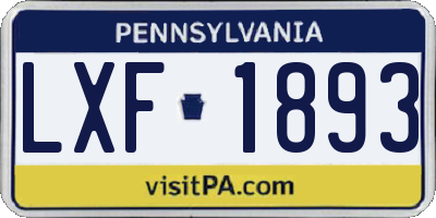 PA license plate LXF1893