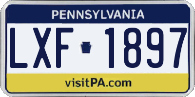 PA license plate LXF1897