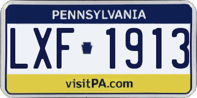 PA license plate LXF1913