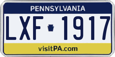 PA license plate LXF1917