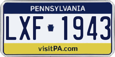 PA license plate LXF1943