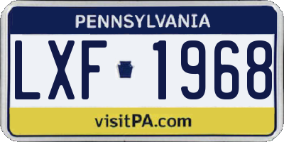 PA license plate LXF1968