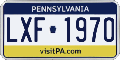 PA license plate LXF1970