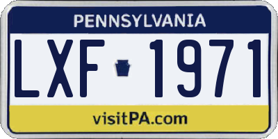 PA license plate LXF1971