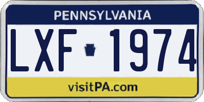 PA license plate LXF1974