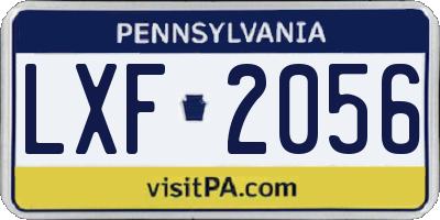 PA license plate LXF2056