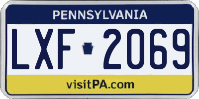 PA license plate LXF2069
