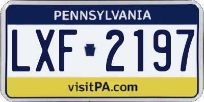 PA license plate LXF2197