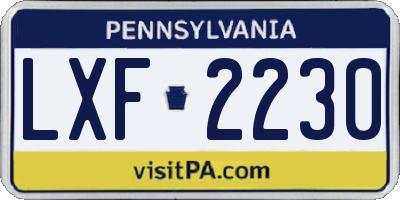 PA license plate LXF2230
